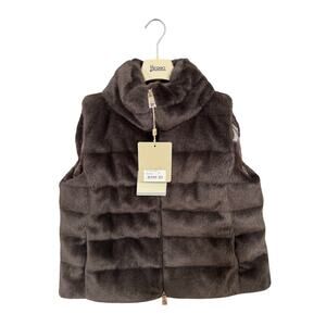 Herno Brown Fur Front Down Vest Women’s sz. 44